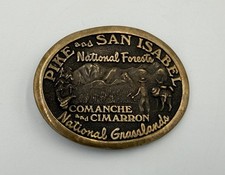 Western Heritage Co Pike & San Isabel Natl Forest Engraved Belt Buckle 2in