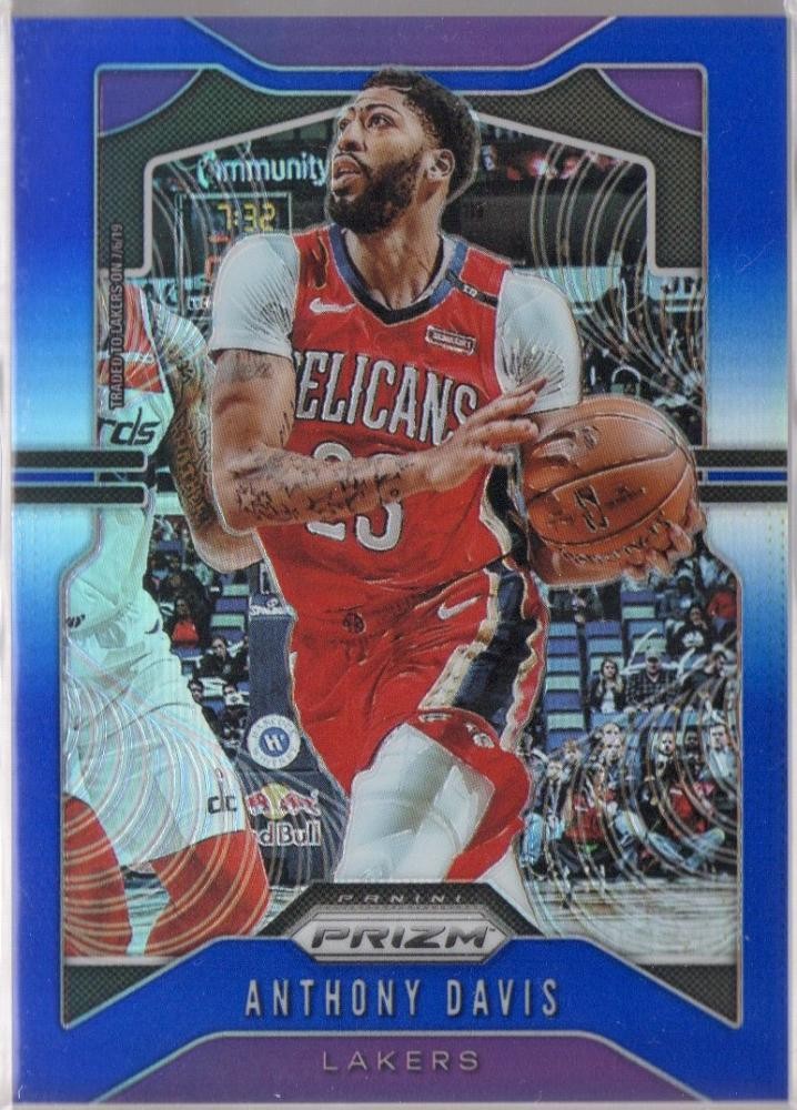 2019-20 Panini Prizm Los Angeles Lakers Anthony Davis 222 Blue 91/199