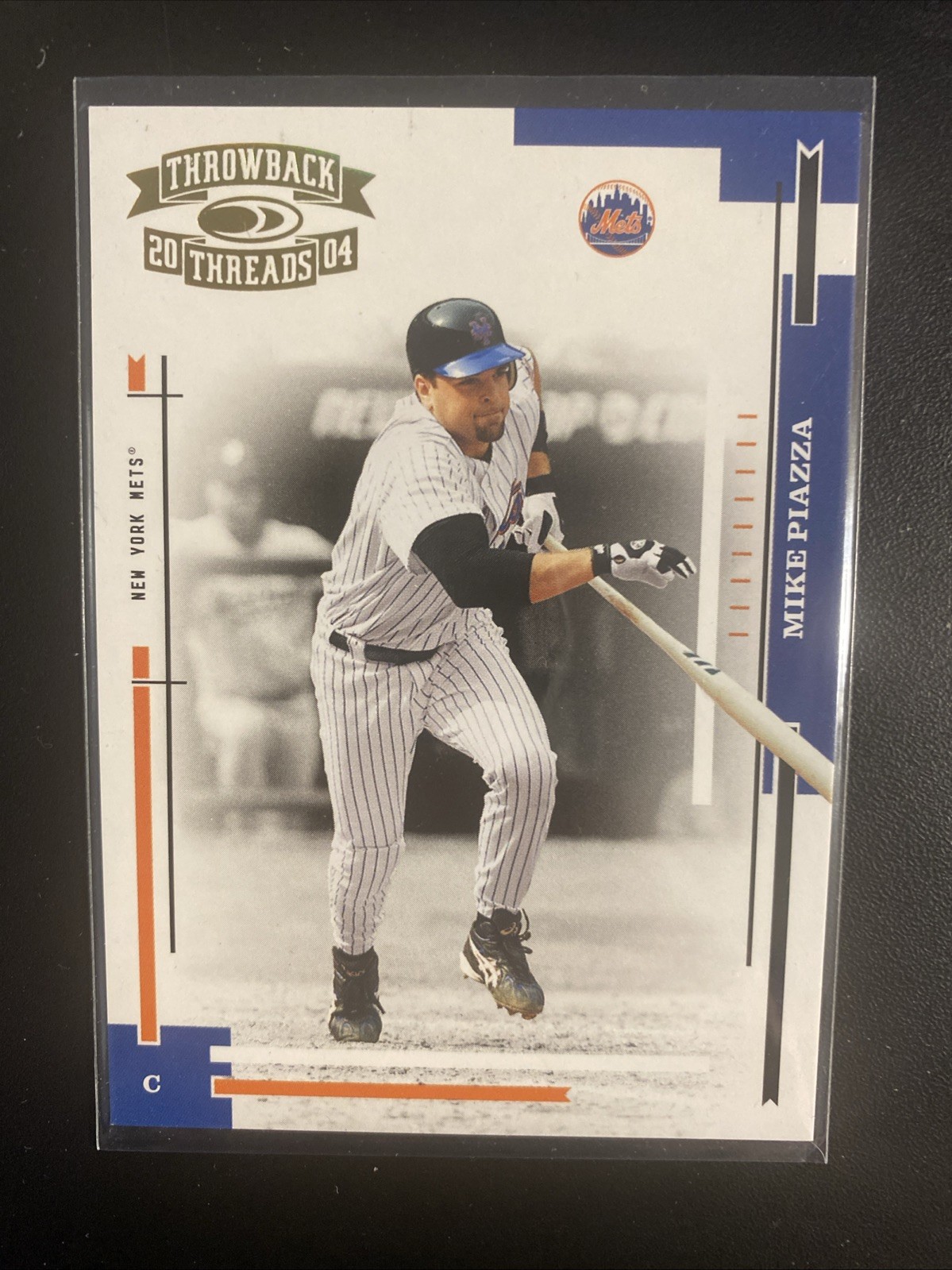 Mike Piazza-Mets-2004 Donruss Throwback Threads Gold Proof #128 /100