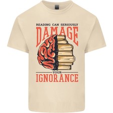 Camiseta de algodón ligero para hombre Books Reading Can Damage Your Ignorance