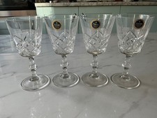 Four Irish - Cavan - Crystal Wine Glasses - Size 15.5cm H x 7.5cm Across Rim