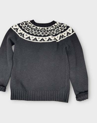 VTG POLO Ralph Lauren Sweater Pullover Girls Youth XL (20) Black White Fair Isle - Picture 4 of 6