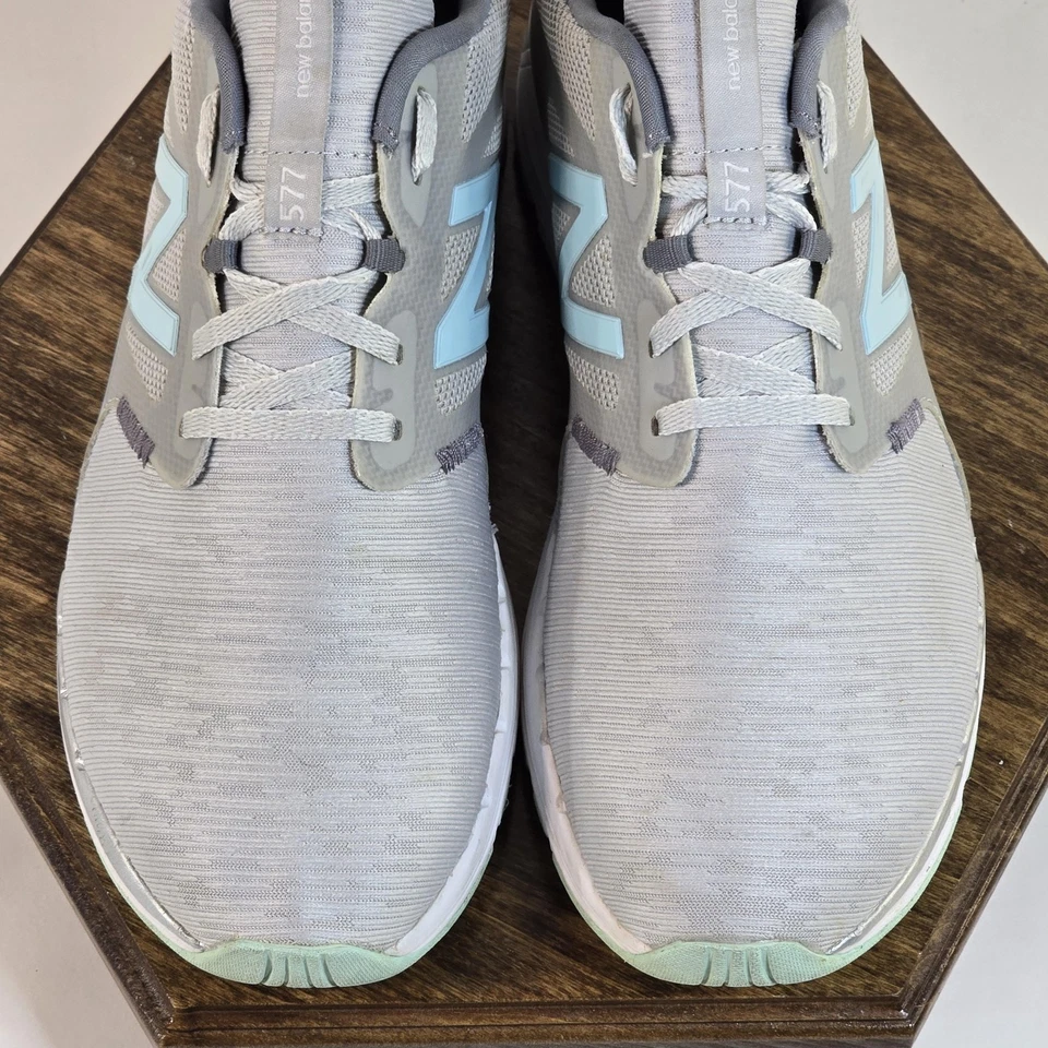 New Balance 跑步鞋女式 8 码灰色薄荷蓝色 WX577LG5 Cush+ 运动鞋 — 第 3/4 张图片