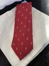 Polo Ralph Lauren Red All Over Pony Silk Tie/Hand Made/Italy 3.75" W X 58" L