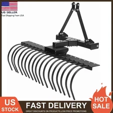 50" Landscape Rake,3 Point Hitch Tractor Rake for Category-0 Cat-1 Tractor New
