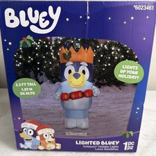 Bluey W/ Christmas Cracker 3.5 Ft Lighted Inflatable Yard Decor New In Box
