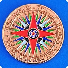 Geocoin Compass Rose Bill Davies AKA Marlin01 Walden, NY Non-Trackable