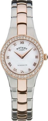 Rotary Rose Gold & Silver Stainless Steel Women's Wristwatch LB03501/07