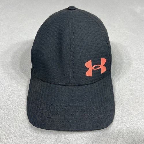Under Armour Mens L XL Iso-Chill Armourvent Hat Black Orange UA Classic Fit Cap