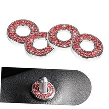 Bling Door Latch Cover, Rhinestone Studded Door Latch Decorative 4 PCS Red