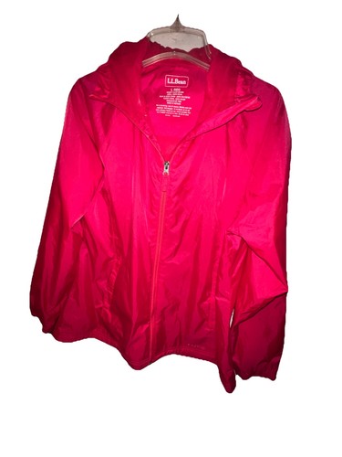 Chaqueta de Lluvia LL Bean Misses Con Capucha Talla Grande Regular Roja Cremallera Completa, Bolsillos - Imagen 2 de 10