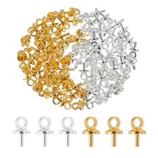 3mm Cup Eye Pins, 120 Pcs Screw Eye Pins Pearl Pegs, Gold Tone/Silver Tone
