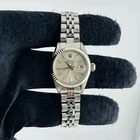 #39 Rolex 26mm Date Steel White Gold Silver Dial Vintage Ladies Watch 6917