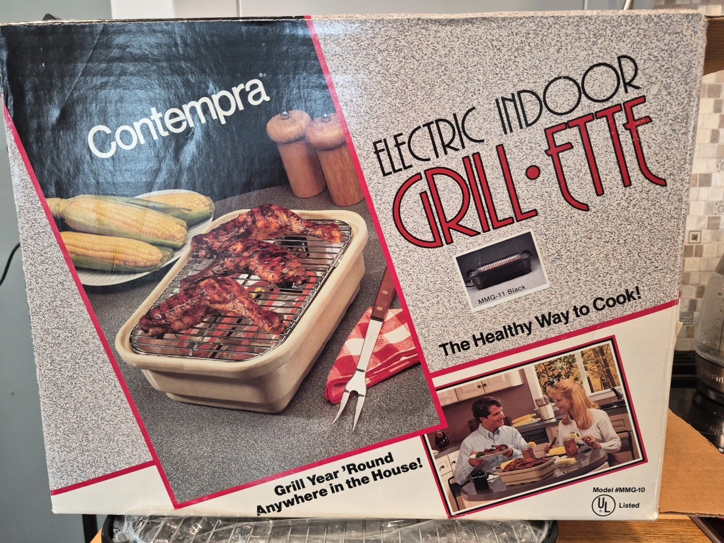 Vintage Contempra MMG-11 Grill-Ette Ceramic Indoor Electric Grill BLACK