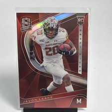 2020 Panini Spectra Football Card Rookie Red Prizm JAVON LEAKE #12 RC NM