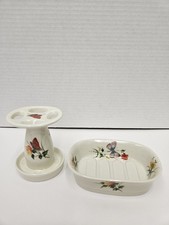 Takahashi "Butterfly" Ceramic-Porcelain Toothbrush  Soap Holder DEW SF Japan