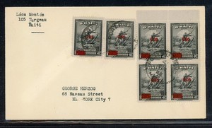 HAITI POSTAL HISTORY: LOT #6 1948 Scott #C43x6 to NYC $$$