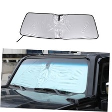 Windshield Sunshade with Storage Pouch Compatible with Hummer H3 2005 Silver