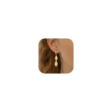 Gold Earrings for Women, 14K Gold-Plated Dangle Earrings, Trendy Gold-C
