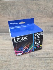 GENUINE EPSON 702XL BLACK INK + COLOR CMYK 4 PACK T702XL-BCS OEM SEALED BOX New