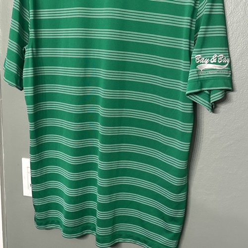 Polo Nike Uomo Medium M Verde Bianco Strisce Tour Performance Golf Dri-Fit - Foto 13 di 13
