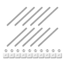 10Pcs Barra Filettata Completa, M3 x 45mm Acciaio Inox 304 con Dadi e Rondelle