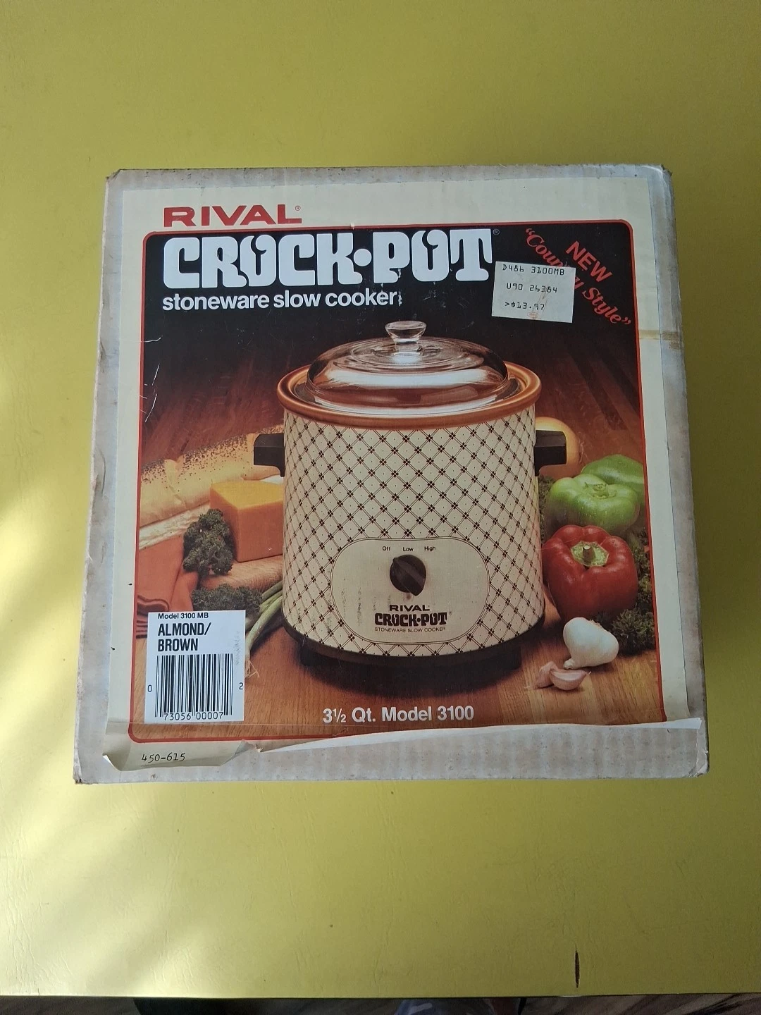 Rival Crock Pot 3.5 QT Slow Cooker Model 3100 Serial Made In USA Vintage NOS