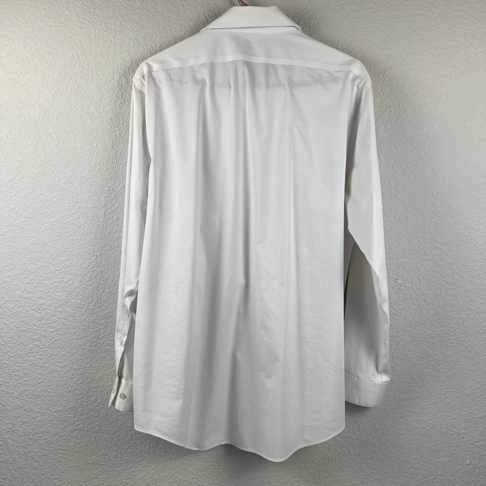 Calvin Klein Mens Tuxedo Dress Shirt L 16-16.5 32/33 White Slim Fit Stretch - Image 3 of 4