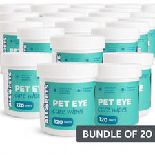 Bundle of 20 Dog Eye Wipes   120 Pcs Each Soft Eye Wipes for Dogs and Cats