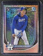 Marketplace image: HYESEONG KIM 2025 BOWMAN CHROME MEGA BOX #2 ROOKIE ROSE GOLD MOJO REFRACTOR 1/1