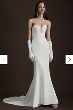 Besa Brie Strapless Sweetheart Crepe Wedding Gown Dress Ivory Size 2 BHLDN