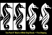 Seahorse Graphic Two 5" Vinyl Decals Car Truck Windows Laptop Mug Tumblers