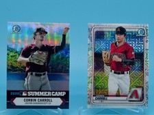 CORBIN CARROLL • 2020 Bowman Chrome Mojo Refractor #BCP-222 + 2021 Summer Camp