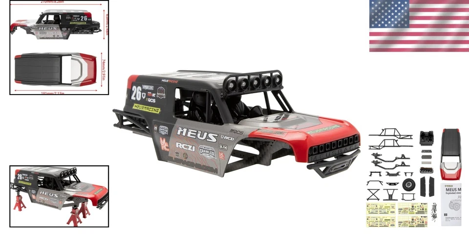 Ultimate 5.2in RC Crawler Body Shell for 1/24 Axial Bronco JLU C10 Models - Image 2 of 4