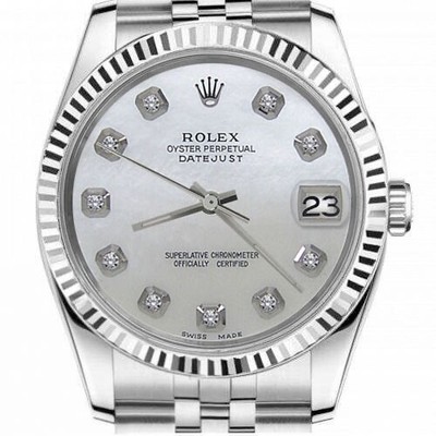 rolex datejust 36 white gold diamond bezel
