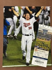 Joe Nathan Minnesota Twins Signed Auto Major League Ticket SAVE 255 8x10 Photo B