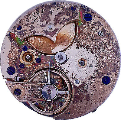 Antique Pateck London English Lever Key Wind Pocket Watch Movement for Repair