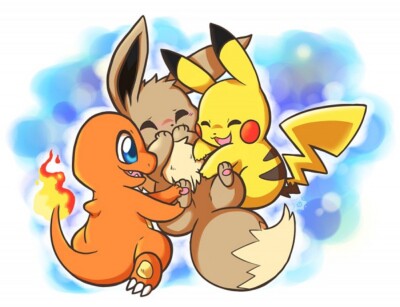 Anime pok mon charmander eevee pikachu laughing tickle Stitched Gaming Mat Desk