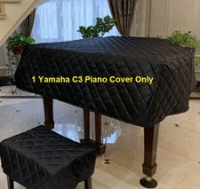 Yamaha C3 (C3F G3 G3F) Piano Cover, Black, Quilted Cover with Side Slits, New.