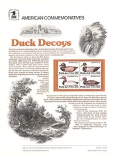 #239 22c Duck Decoys #2138-2141 USPS Commemorative Stamp Panel