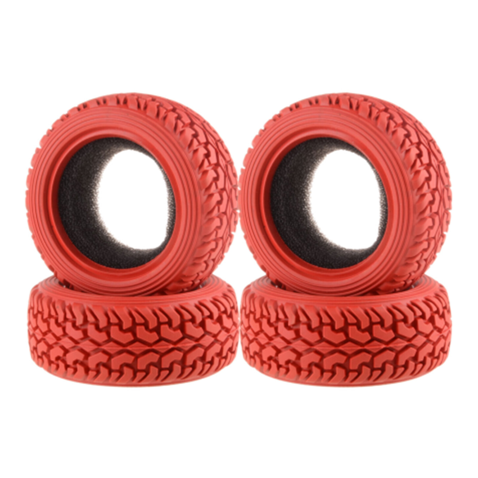 4pcs Black Rubber Tires Durable Hex Wheel Rims for 1/10 RC Tamiya HSP ...