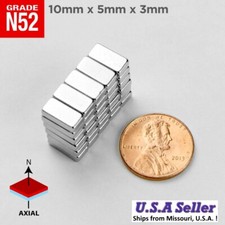 10mm x 5mm x 3mm N42 Rare Earth Neodymium Craft Fridge Block Magnet