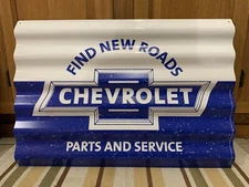 Chevrolet Parts Service Sign Vintage Style Wall Decor Tools Parts Oil Gas Bar