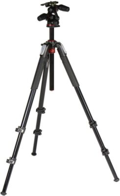 Manfrotto MK055XPRO3-3W 055 Kit 3-Section Horizontal Column Tripod with 3-Way
