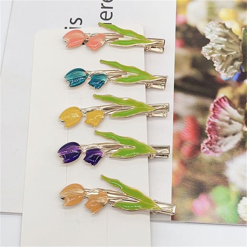 Tulip Flower Hair Clips - Enamel Flowers Hair Claws Women Hair Accessories 1pc - Picture 2 of 17
