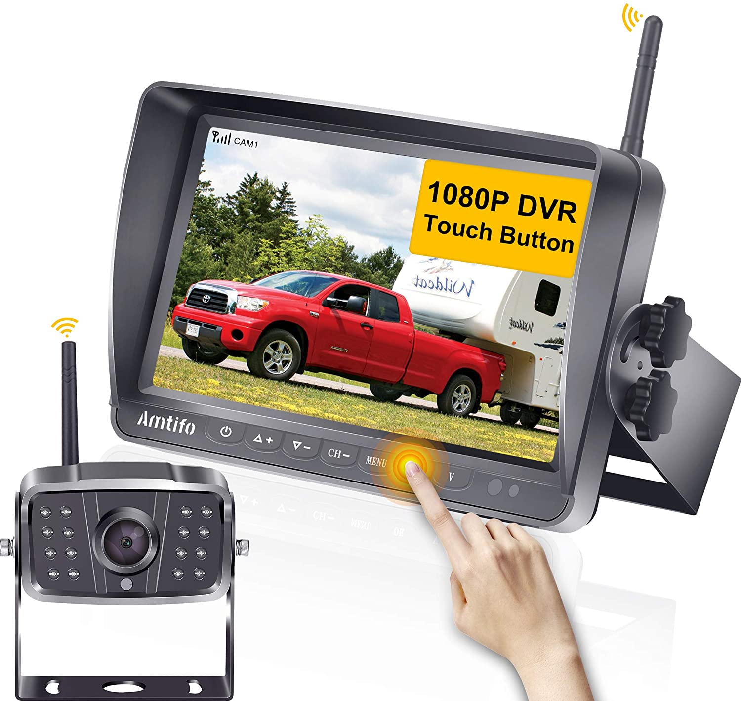 Amtifo A8 Hd 1080p Wireless Backup Camera With 7 Inch Dvr Monitor Rear For Sale Online Ebay