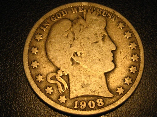 1908-O 90% Silver Barber Half Dollar VG