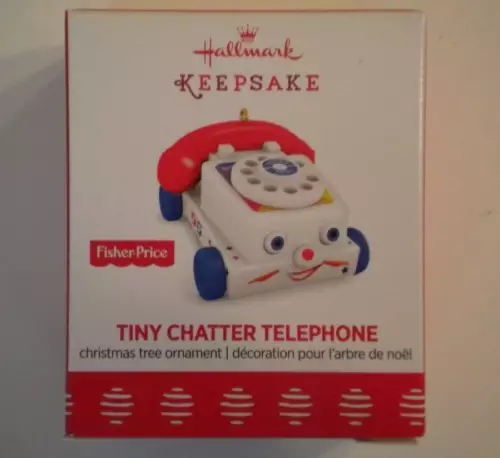 Hallmark Tiny Chatter Telephone Miniature Fisher Price Ornament 2017
