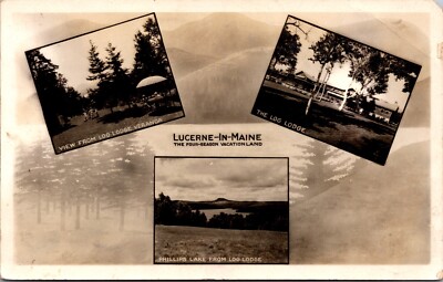 Real Photo Postcard Multiple Views Four Season Vacationland Lucerne-In-Maine