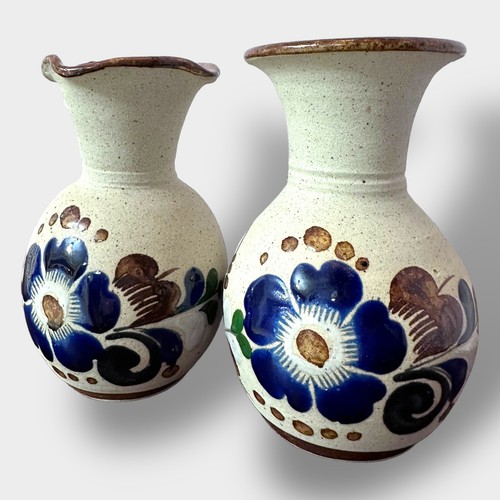 Kunstkeramik Tonala Mexico Floral Mexikanische Volkskunst Vasen Blumen Signiert Mexico - Bild 12 von 17